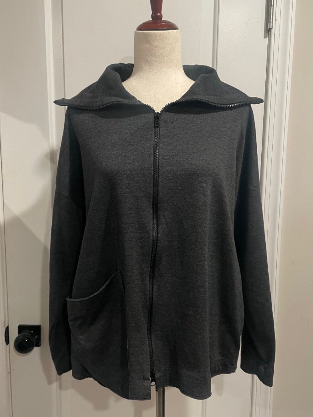 RICK OWENS DRKSHDW Gray Cardigan with Two Way Zipper One Size